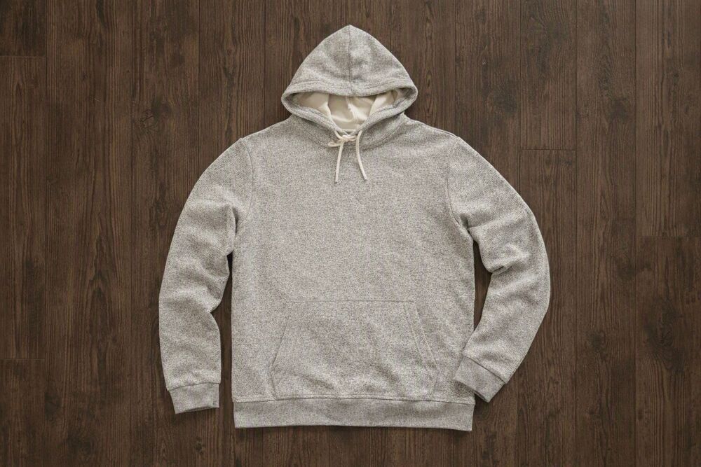 Cozy Heather Gray Pullover Hoodie Sweatshirt Fleece Lined Drawstring Unisex Sz M - Picture 2 of 6